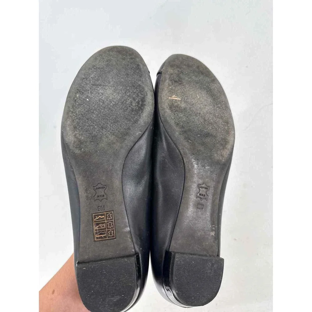 Shoe Size 9 Tory Burch Black Leather Flats